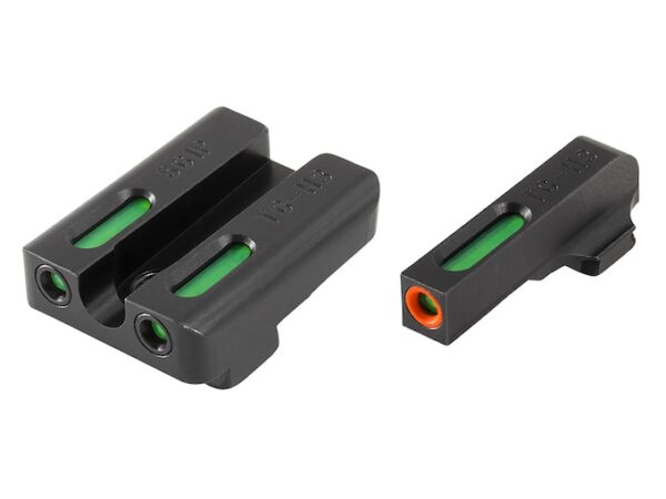 TRUGLO TFX Pro Sight Set Sig Sauer #6/#8 Tritium / Fiber Optic Green with Orange Front Dot Outline For Sale