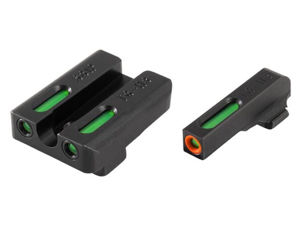 TRUGLO TFX Pro Sight Set Sig Sauer #8/#8 Tritium / Fiber Optic Green with Orange Front Dot Outline For Sale