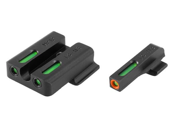 TRUGLO TFX Pro Sight Set Springfield Hellcat Tritium / Fiber Optic Green with Orange Front Dot Outline For Sale