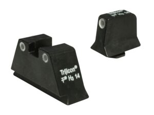 Trijicon Bright & Tough Suppressor Night Sight Set Glock Large Frame 3-Dot Tritium Green with White Outline For Sale