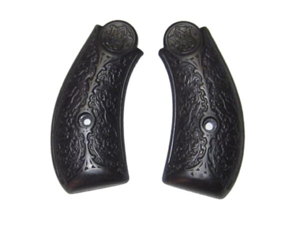 Vintage Gun Grips S&W Double Action Early-Style Floral Pattern Polymer Black For Sale