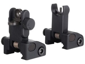 Yankee Hill Machine QDS Quick Deploy Flip-Up Front and Rear Sight Set Hooded AR-15 Flat-Top Aluminum Matte For Sale