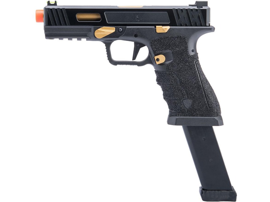 APS 20th Anniversary Bumblebee XX Airsoft Pistol 6mm BB CO2 Powered Semi-Automatic Black Gold For Sale