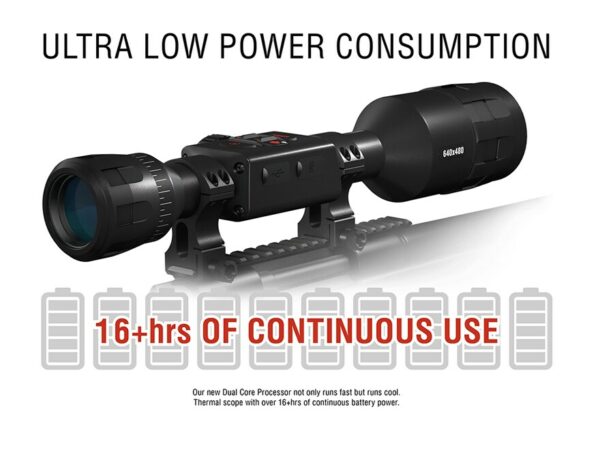 ATN ThOR 4 HD Thermal Rifle Scope 1-10x, 640×480 with HD Video Recording, Wi-Fi, GPS, Smooth Zoom, Smartphone Control via iOS or Android app Matte For Sale