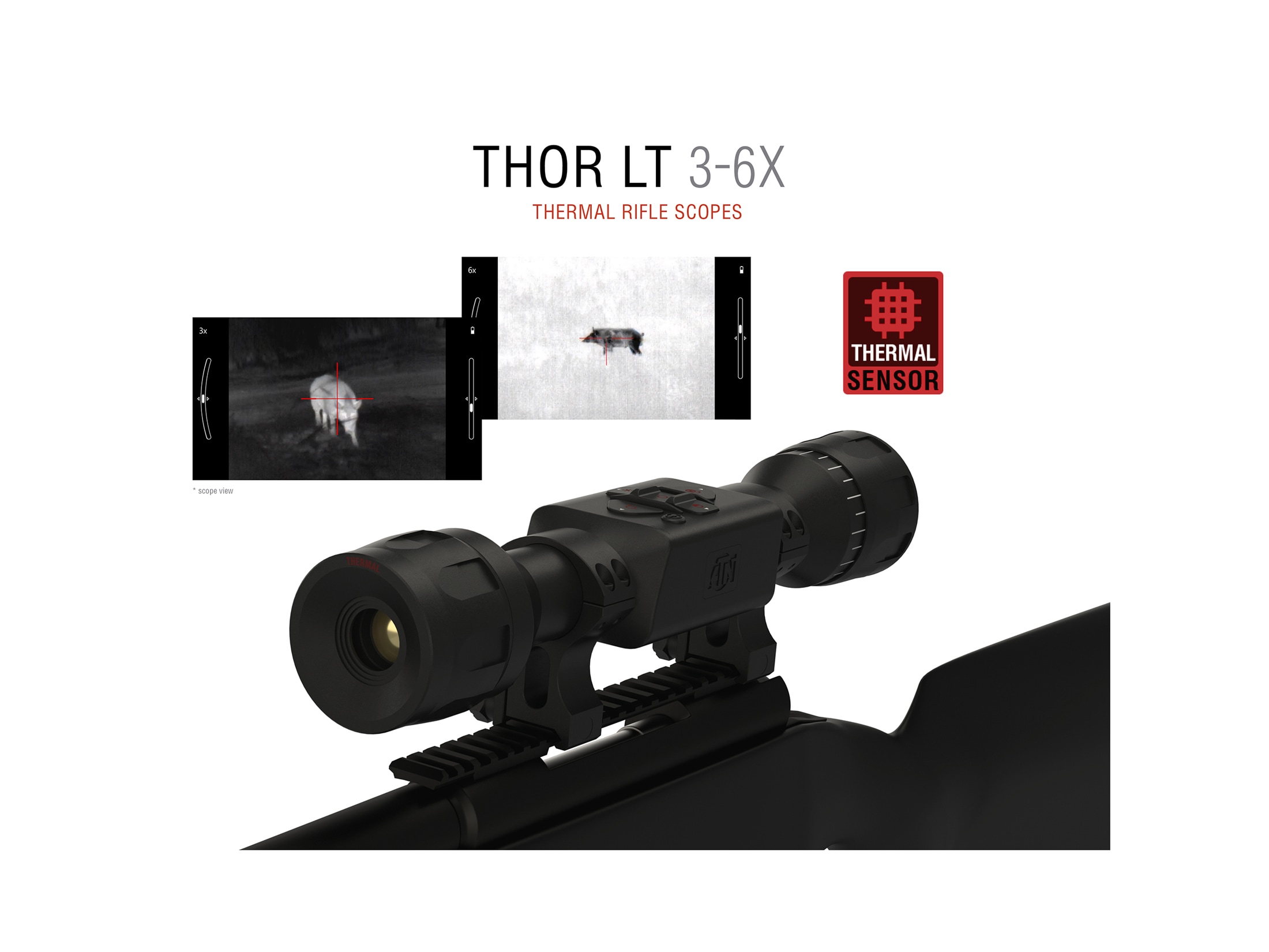 ATN ThOR LT Thermal Rifle Scope 3-6x 19mm 160×120 PX Matte For Sale