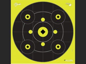 Allen EZ-Aim Splash Reactive Bullseye Paper Target 12″x12″ Pack of 12 For Sale