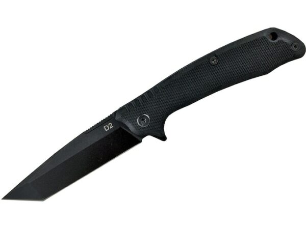 American Buffalo Knife & Tool Blue Shield Tanto Folding Knife 3.5″ Tanto Point D2 Tool Steel Black Oxide Blade G10 Handle Black For Sale