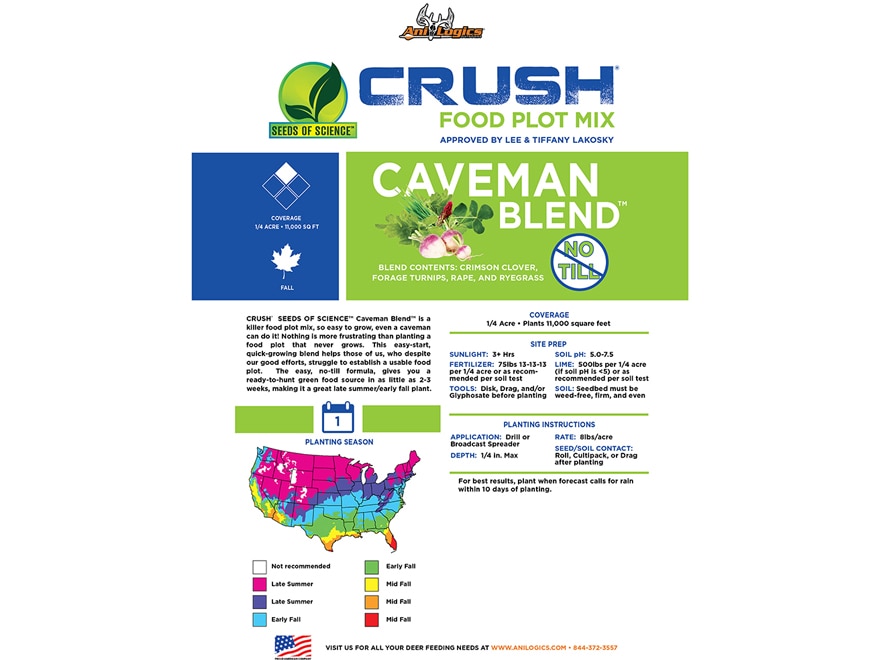 Anilogics Crush Caveman Crush Blend Food Plot Seed 3.5 lb For Sale