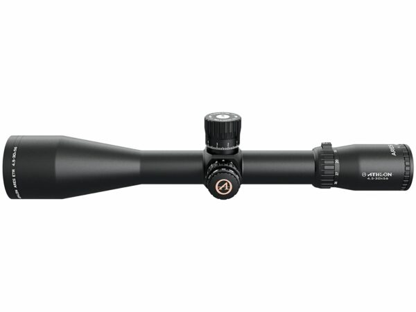 Athlon Optics Ares ETR Rifle Scope 34mm Tube 4.5-30x 56mm 1/10 Mil Adjustments First Focal Zero Stop Side Focus Illuminated Reticle For Sale
