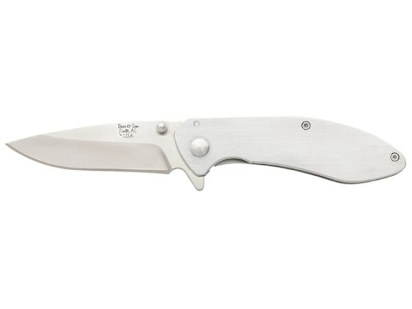 Bear & Son 112 Folding Knife 2.875″ Drop Point 440HC Satin Blade Stainless Steel Handle Stainless For Sale