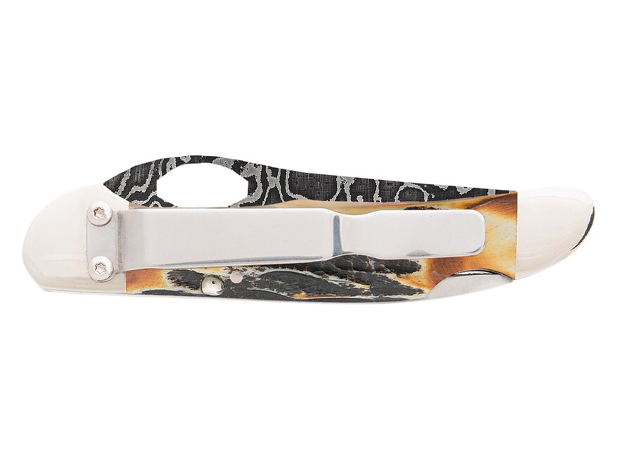 Bear & Son 5149LD Folding Knife 2.875″ Drop Point Damascus Blade Stag Handle For Sale