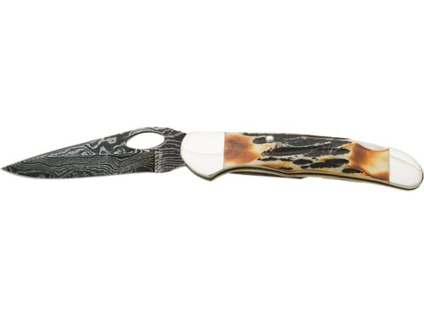Bear & Son 5150LD Folding Knife 3.25″ Drop Point Damascus Blade Stag Handle For Sale
