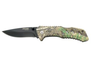 Bear & Son 61120 Folding Knife 3″ Drop Point 440HC Black Blade Zytel Handle Realtree Hardwoods Green HD For Sale