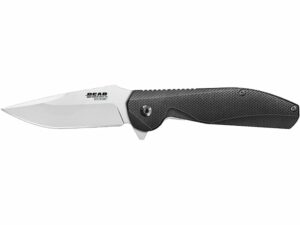 Bear & Son 61126 Folding Knife 3.375″ Drop Point 440HC Satin Blade G10 Handle Black For Sale