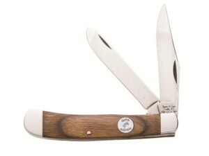 Bear & Son Heritage Trapper Folding Knife 3.25″ Clip and Spey Point 1095 Carbon Satin Blade Walnut Handle For Sale