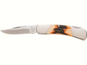 Bear & Son SD26 Folding Knife 2.25″ Drop Point 440HC Satin Blade Delrin Handle Stag For Sale