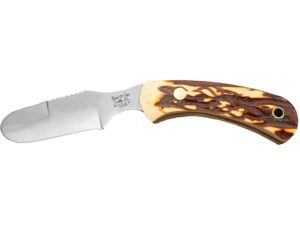 Bear & Son Skinner Fixed Blade Knife 2.25″ Skinner 440 Stainless Steel Satin Blade Delrin Handle Stag For Sale