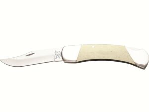 Bear & Son WSB05 Folding Knife 2.75″ Clip Point 440HC Satin Blade Bone Handle White For Sale