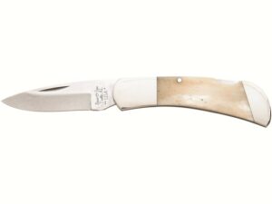 Bear & Son WSB61 Folding Knife 2.75″ Drop Point 440HC Satin Blade Bone Handle White For Sale