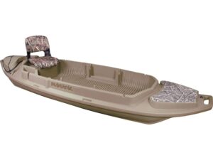 Beavertail Stealth 2000 Twin Gun 12′ Sneak Boat with Motor Mount and Seat Marsh Brown For Sale