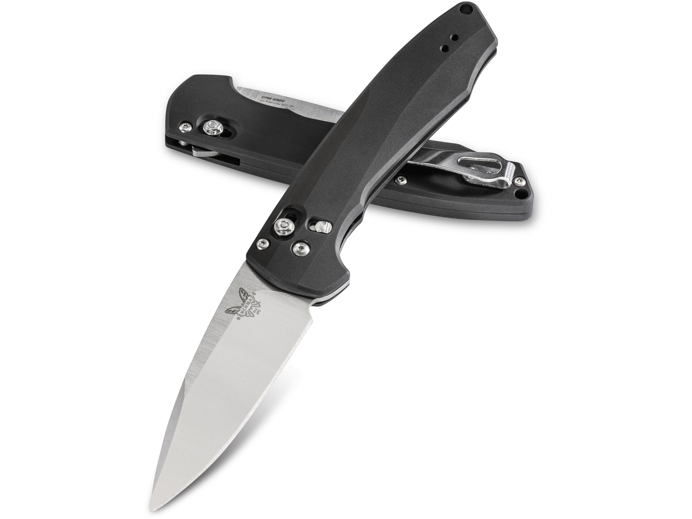 Benchmade 490 Arcane Assisted Opening Folding Pocket Knife 3.20″ Drop Point CPM-S90V Steel Blade Aluminum Handle Black For Sale