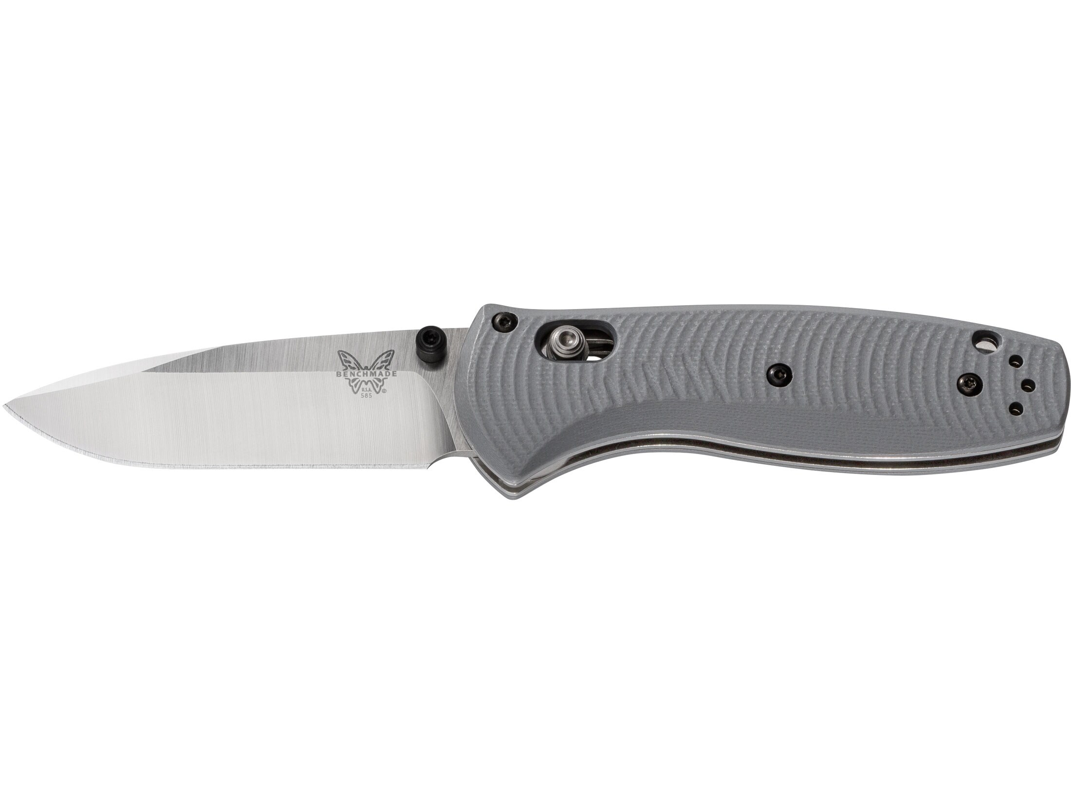 Benchmade 585 Mini-Barrage Folding Pocket Knife 2.91″ Drop Point CPM-S30V Steel Blade G-10 Handle Gray For Sale
