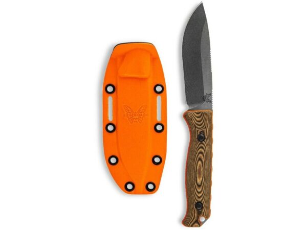 Benchmade Hunt 15002-1 Saddle Mountain Skinner Fixed Blade Knife 4.2″ Drop Point CPM-S90V Polished Stainless Blade G-10 Handle Orange For Sale