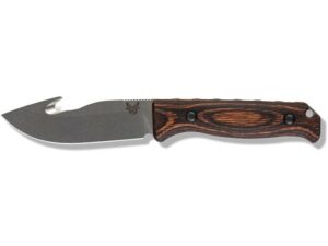 Benchmade Hunt 15004 Saddle Mountain Skinner Fixed Blade Knife 4.2″ Drop Point with Gut Hook S30V Stainless Polished Stainless Blade Stabilized Wood Handle Wood For Sale