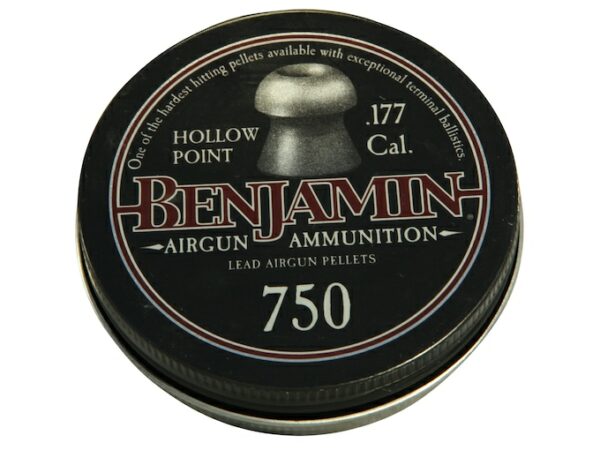 Benjamin Air Gun Pellets 177 Caliber 7.9 Grain Hollow Point Tin of 750 For Sale