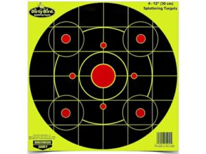 Birchwood Casey Dirty Bird 12″ Yellow Bullseye Target Pack of 4 For Sale