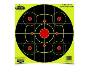 Birchwood Casey Dirty Bird Yellow 12″ Bullseye Targets Pack of 25 For Sale