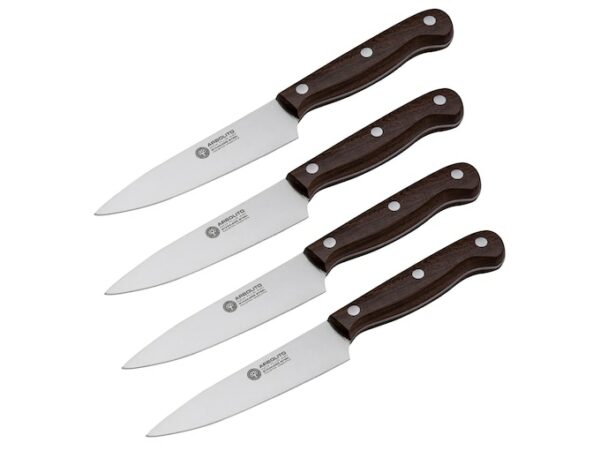 Boker Arbolito 4-Piece Steak Knife Set 4.5″ Drop Point 440 Stainless Steel Blades Guayacan Wood Handle For Sale