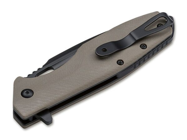 Boker Caracal Folder Folding Tactical Pocket Knife 3.425″ Drop Point D2 Stainless Steel Blade Polymer G-10 Handle Desert Tan For Sale