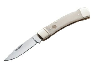 Boker Gentleman’s Lockback Folding Pocket Knife Drop Point Stainless Steel Blades White Bone Handles For Sale