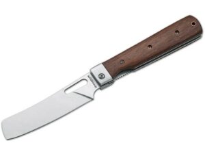 Boker Magnum Outdoor Cuisine III Folding Knife 4.72″ Cleaver 440A Stainless Satin Blade Tulip Wood Handle Brown For Sale