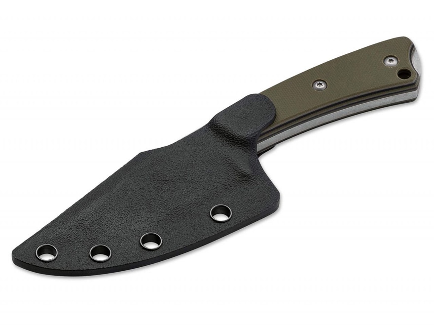 Boker Piranha Fixed Blade Hunting Knife 2.95″ Clip Point 440C Stainless Steel Blade Polymer G-10 Handle Green For Sale