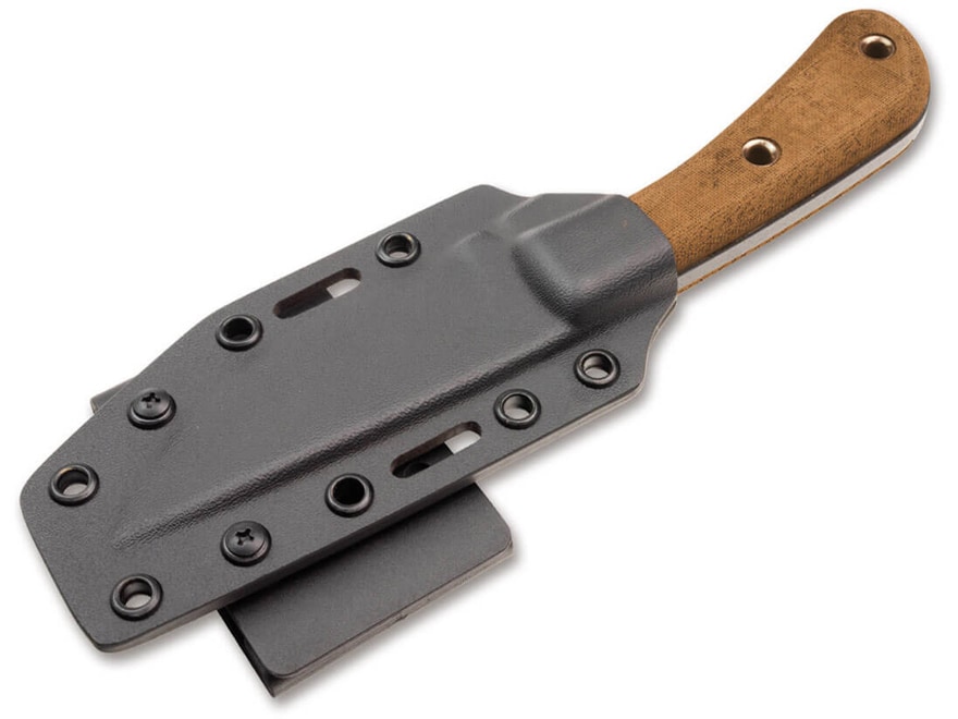 Boker Plus Little Rok Fixed Blade Knife 4.09″ Drop Point SK-85 Black Blade Micarta Handle Brown For Sale