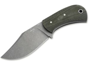 Boker Plus Mad Man Fixed Blade Knife 3.31″ Clip Point D2 Tool Steel Gray Blade Micarta Handle Green For Sale