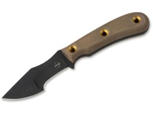 Boker Plus Micro Tracker Fixed Blade Knife 3.54″ Drop Point 1095 High Carbon Black Powder Coated Blade Micarta Handle Brown For Sale