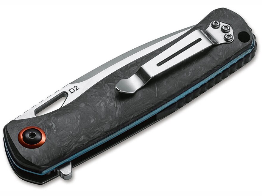 Boker Plus Nebula Folding Knife 3.62″ Modified Spear D2 Tool Steel Satin Blade Carbon Fiber Handle Black For Sale