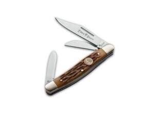 Boker Traditional Series Medium Stockman Brown Bone Folding Pocket Knife 3-Blade High Carbon Stainless Steel Blades Brown Bone Handle For Sale