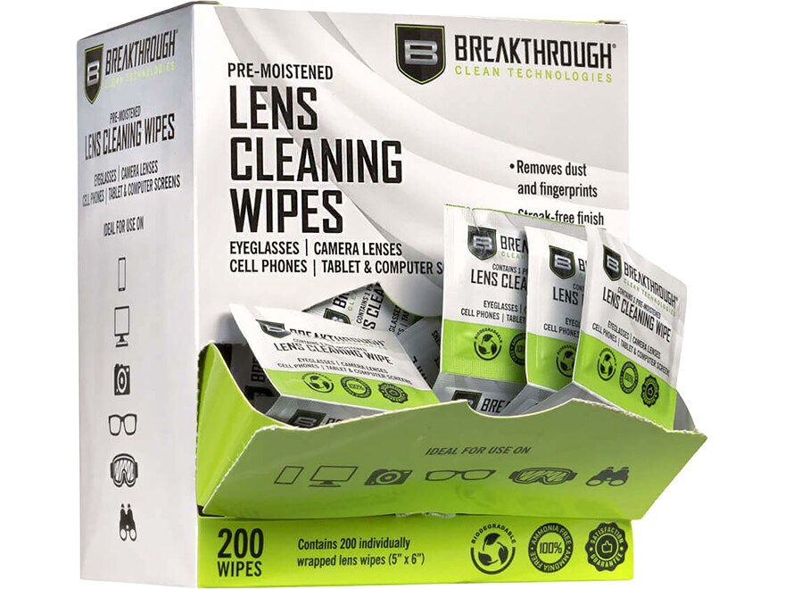 Breakthrough Clean Technologies Multi-Purpose Lens Wipes Pack of 200 For Sale