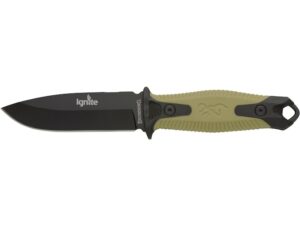 Browning Ignite Fixed Blade Knife 4″ Black Drop Point 7Cr17MoV Stainless Steel Blade Polymer Handle For Sale