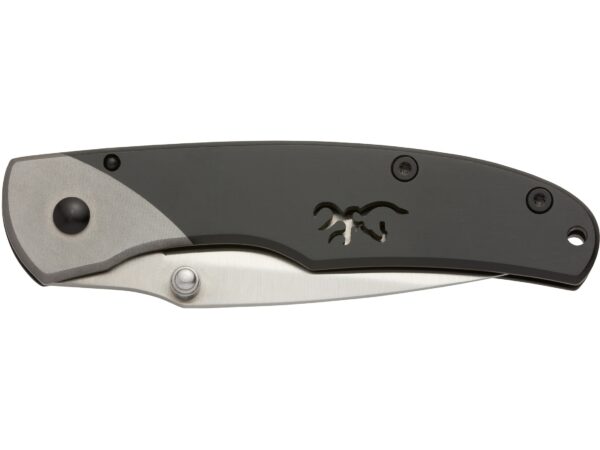 Browning Medium Mountain Ti2 Folding Knife 2.75″ Drop Point 7Cr17MoV Stainless Satin Blade Stainless Steel Handle Black/Gray For Sale