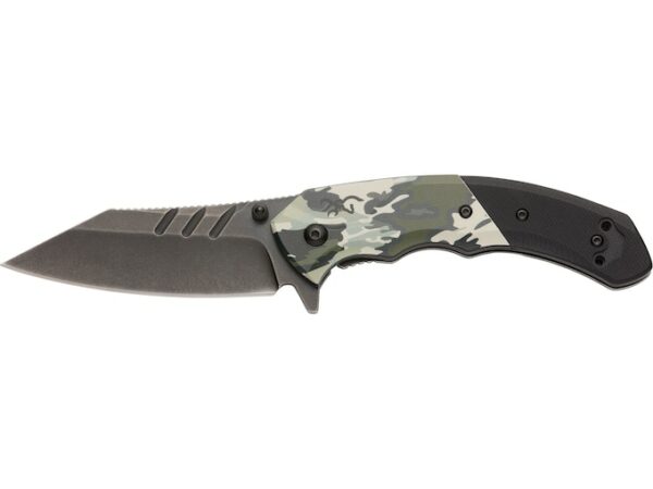 Browning Ovix Folding Knife 3.25″ Reverse Tanto D2 Tool Steel StoneWashed Blade G-10 and Aluminum Handle Black/Green For Sale