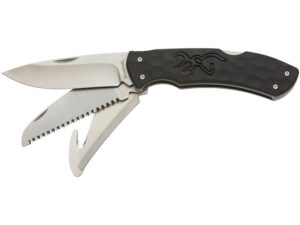 Browning Primal Kodiak Folding Knife 3.75″ Drop Point 8Cr14MoV Stainless Polished Blade Polymer Handle Black For Sale