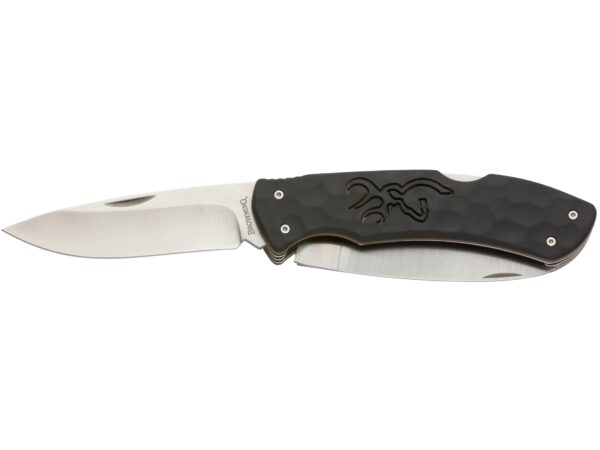 Browning Primal Kodiak Folding Knife 3.75″ Drop Point 8Cr14MoV Stainless Polished Blade Polymer Handle Black For Sale