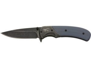Browning The Range Folding Knife 2.75″ Drop Point 7Cr17MoV Stainless Stonewashed Black Oxide Blade G-10 Handle Navy Blue For Sale