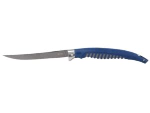 Buck 220 Silver Creek Folding Fillet Knife 6.5″ Clip Point 420J2 Steel Titianium Coated Blade TPE Rubber Handle Blue For Sale