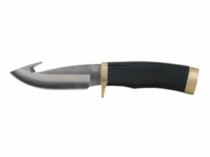 Buck 691 Zipper-R Fixed Blade Hunting Knife 4.125″ 420HC Stainless Steel Drop Point Gut Hook Blade Rubber Handle Black with Nylon Sheath For Sale